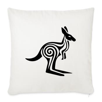Kangaroo Tribal Style Swirl Vector Design 1 Color - Throw Pillow Cover 17.5” x 17.5” - natural white - Front