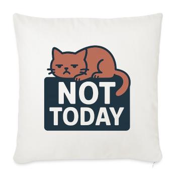 Not Today Sleepy Cat - Throw Pillow Cover 17.5” x 17.5” - natural white - Front