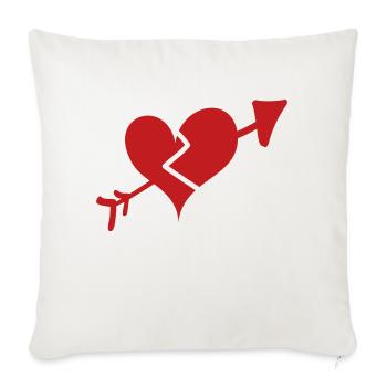 broken heart cupid arrow - Throw Pillow Cover 17.5” x 17.5” - natural white - Front