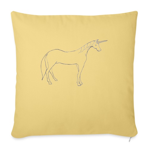 unicorn outline - Throw Pillow Cover 17.5” x 17.5”