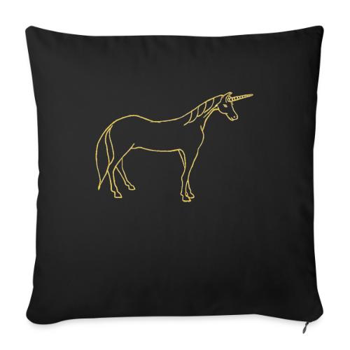 unicorn gold outline - Throw Pillow Cover 17.5” x 17.5”