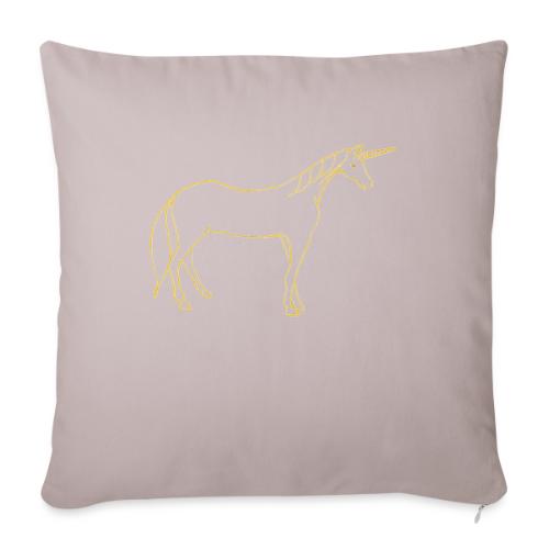 unicorn gold outline - Throw Pillow Cover 17.5” x 17.5”