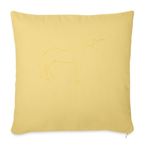 unicorn gold outline - Throw Pillow Cover 17.5” x 17.5”