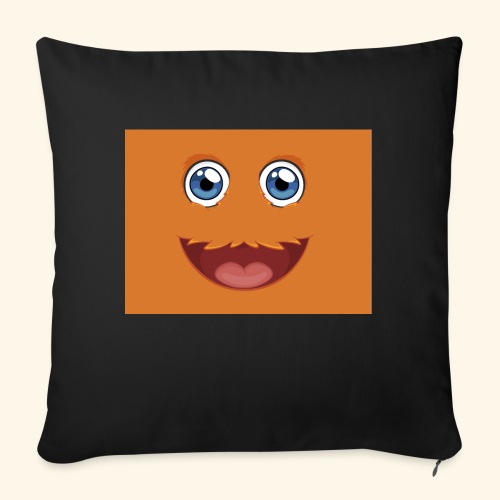 Fuzzy Face Orange - Throw Pillow Cover 17.5” x 17.5”