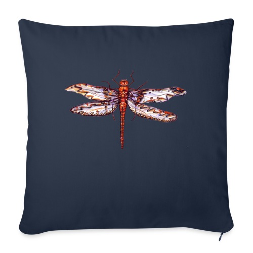 Dragonfly red - Throw Pillow Cover 17.5” x 17.5”
