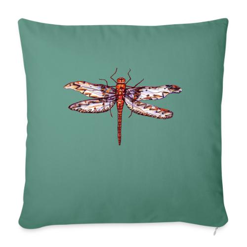 Dragonfly red - Throw Pillow Cover 17.5” x 17.5”