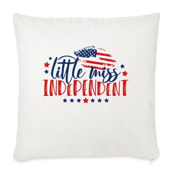 Little miss independent - Throw Pillow Cover 17.5” x 17.5” - natural white - Front