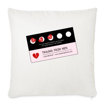 Trauma From Men Loyalty Card - Throw Pillow Cover 17.5” x 17.5” - natural white - Front