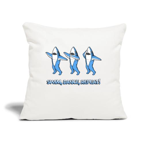 Dancing Sharks - Swim, Dance, Repeat - Throw Pillow Cover 17.5” x 17.5”