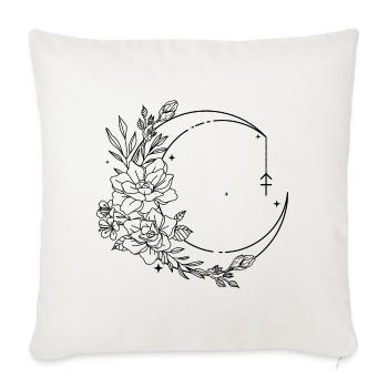 Monochrome Night Glyph - Throw Pillow Cover 17.5” x 17.5” - natural white - Front