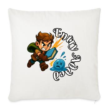 Entry Added – Bonk First, Learn Later - Throw Pillow Cover 17.5” x 17.5” - natural white - Front