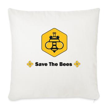 Save The Bees - Throw Pillow Cover 17.5” x 17.5” - natural white - Front