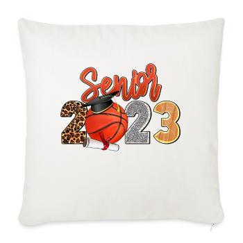 Graduate Senior Class Of Graduation Basketball - Throw Pillow Cover 17.5” x 17.5” - natural white - Front