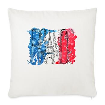 France icons - Throw Pillow Cover 17.5” x 17.5” - natural white - Front