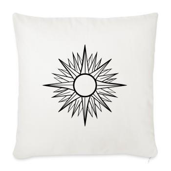 Radiant Compass Star - Throw Pillow Cover 17.5” x 17.5” - natural white - Front