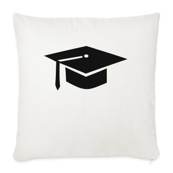 graduation - Throw Pillow Cover 17.5” x 17.5” - natural white - Front