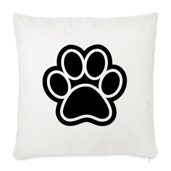 Paw Print - Throw Pillow Cover 17.5” x 17.5” - natural white - Front