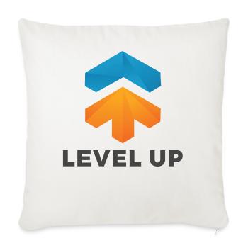 level up - Throw Pillow Cover 17.5” x 17.5” - natural white - Front