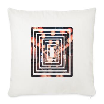 Lantern Maze Night Market Silhouette - Throw Pillow Cover 17.5” x 17.5” - natural white - Front