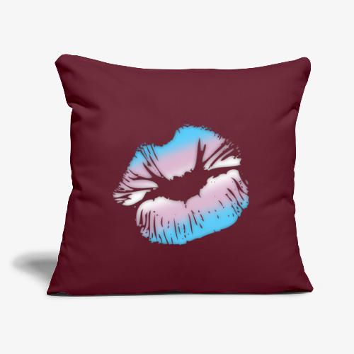 Transgender Pride Big Kissing Lips - Throw Pillow Cover 17.5” x 17.5”