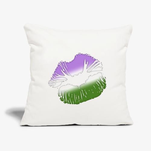 Genderqueer Pride Big Kissing Lips - Throw Pillow Cover 17.5” x 17.5”