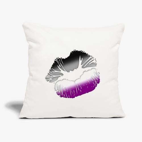 Asexual Pride Big Kissing Lips - Throw Pillow Cover 17.5” x 17.5”
