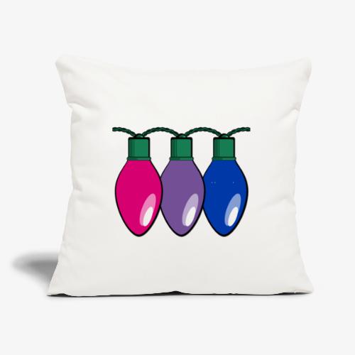 Bisexual Pride Christmas Lights - Throw Pillow Cover 17.5” x 17.5”