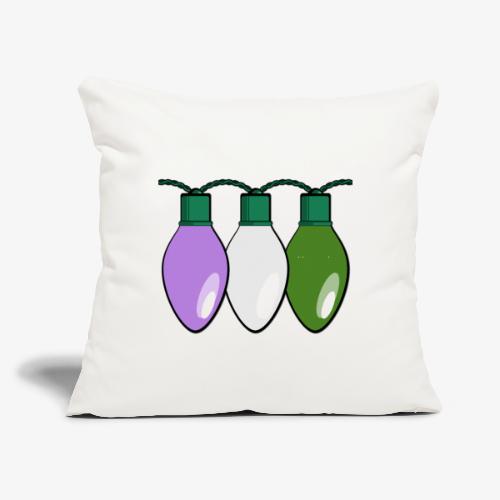 Genderqueer Pride Christmas Lights - Throw Pillow Cover 17.5” x 17.5”