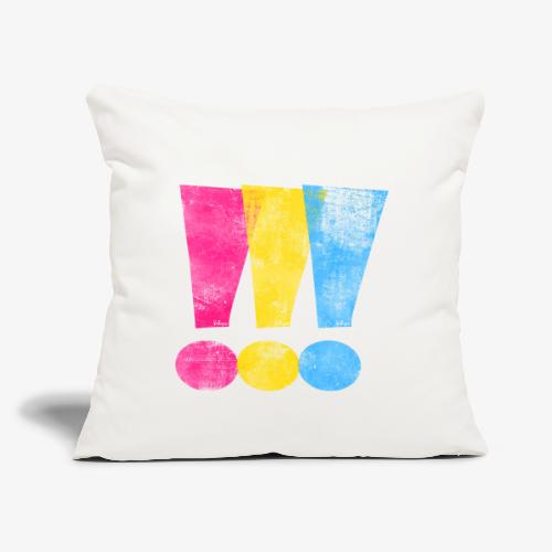 Pansexual Pride Exclamation Points - Throw Pillow Cover 17.5” x 17.5”