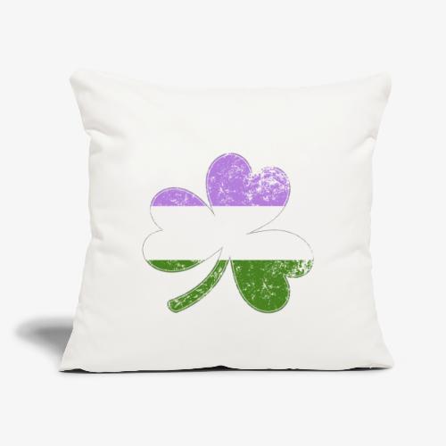Genderqueer Shamrock Pride Flag - Throw Pillow Cover 17.5” x 17.5”