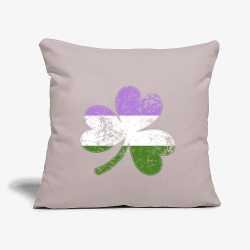 Genderqueer Shamrock Pride Flag - Throw Pillow Cover 17.5” x 17.5”