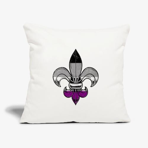 Asexual Pride Flag Fleur de Lis TShirt - Throw Pillow Cover 17.5” x 17.5”