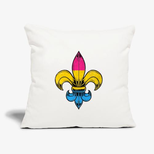Pansexual Pride Flag Fleur de Lis TShirt - Throw Pillow Cover 17.5” x 17.5”
