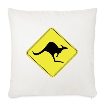 Kangaroo Sign - Throw Pillow Cover 17.5” x 17.5” - natural white - Front