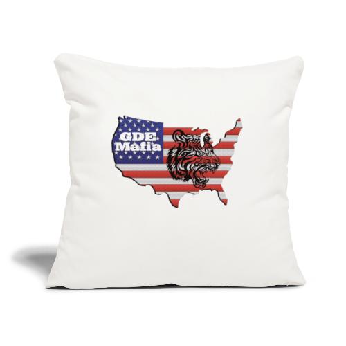 American Flag with Tiger - GDE Mafia - Throw Pillow Cover 17.5” x 17.5”