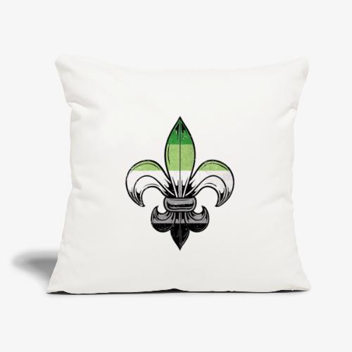 Aromantic Pride Flag Fleur de Lis - Throw Pillow Cover 17.5” x 17.5”