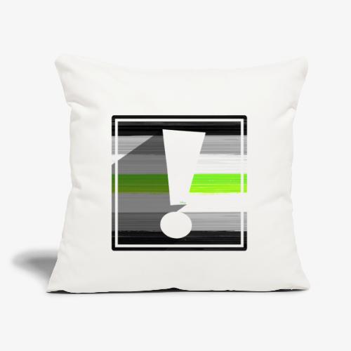 Agender Pride Flag Exclamation Point Shadow - Throw Pillow Cover 17.5” x 17.5”