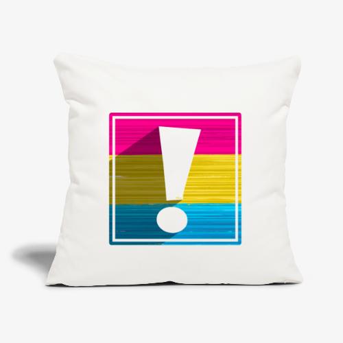 Pansexual Pride Flag Exclamation Point Shadow - Throw Pillow Cover 17.5” x 17.5”