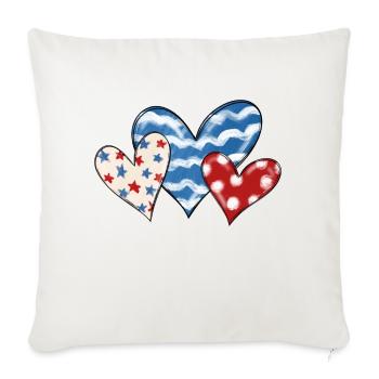 4th of july - Throw Pillow Cover 17.5” x 17.5” - natural white - Front