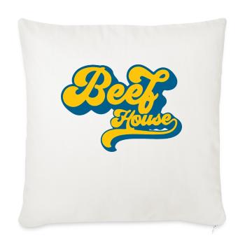 Beef house - Throw Pillow Cover 17.5” x 17.5” - natural white - Front