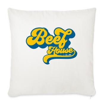 Beef house - Throw Pillow Cover 17.5” x 17.5” - natural white - Front