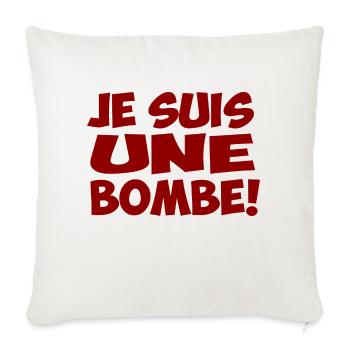je suis une bombe nature - Throw Pillow Cover 17.5” x 17.5” - natural white - Front
