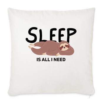 Sleep Is All I Need vintage - Throw Pillow Cover 17.5” x 17.5” - natural white - Front