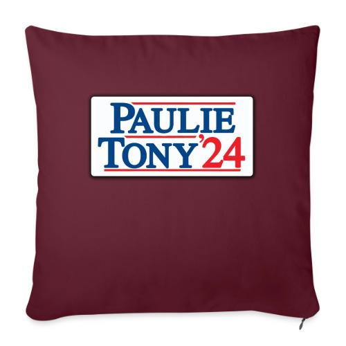Paulie & Tony for Co-President 2024 - Throw Pillow Cover 17.5” x 17.5”