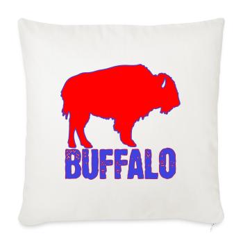 BUFFALO CHEST PLATE - Throw Pillow Cover 17.5” x 17.5” - natural white - Front
