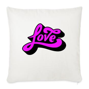 LOVE - Throw Pillow Cover 17.5” x 17.5” - natural white - Front