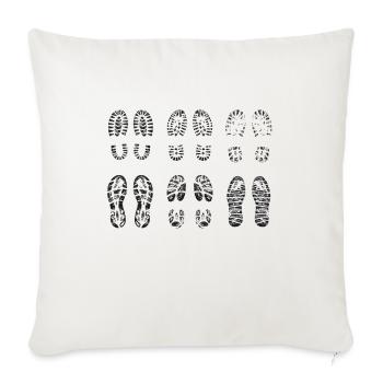 foot print - Throw Pillow Cover 17.5” x 17.5” - natural white - Front