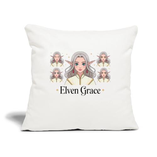 Elven Grace Fantasy Elf Maiden Graphic Magic - Throw Pillow Cover 17.5” x 17.5”