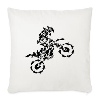 Motocross - Throw Pillow Cover 17.5” x 17.5” - natural white - Front