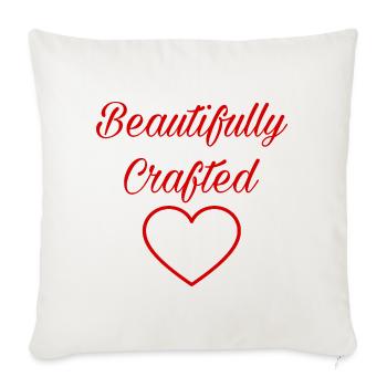 Beautifully Crafted Heart - Throw Pillow Cover 17.5” x 17.5” - natural white - Front
